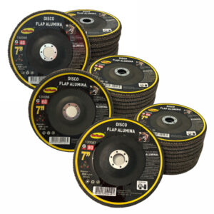 Kit 10 Discos Flap 7" (180mm) Grão 40 - 60 - 80 - Flap Disco Lixa Para Madeira E Ferro - Oferta na Shopee