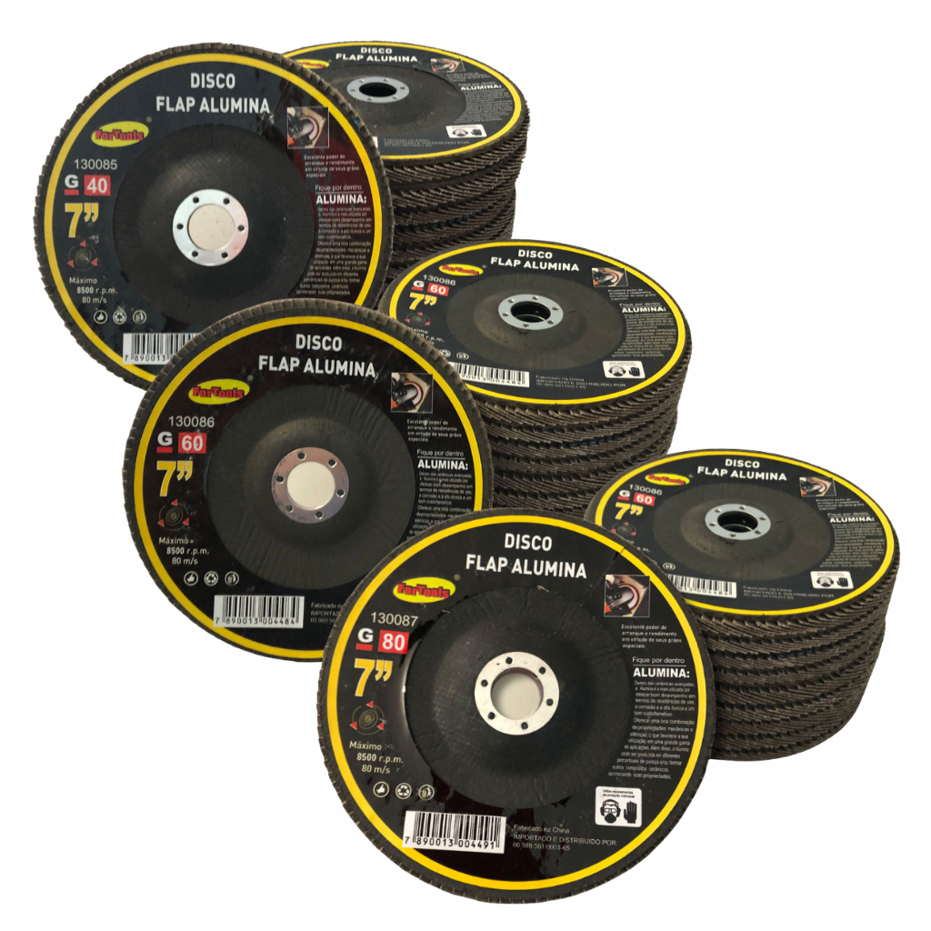 Kit 10 Discos Flap 7" (180mm) Grão 40 - 60 - 80 - Flap Disco Lixa Para Madeira E Ferro Kit 10 Discos Flap 7" (180mm) Grão 40 - 60 - 80 - Flap Disco Lixa Para Madeira E Ferro - Oferta na Shopee