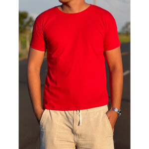 Camiseta Vermelha Masculina • 100% Algodão • Básica Premium • Super Confortável - Oferta na Shopee