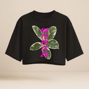 Blusa Cropped Feminino Oversized Estiloso Moda Estampa Verão Preto - Oferta na Shopee