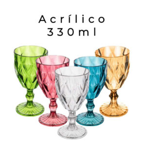 Jogo 6 Taça de Acrílico Diamond Lyor 330 ml  Grande Mesa Posta - Oferta na Shopee