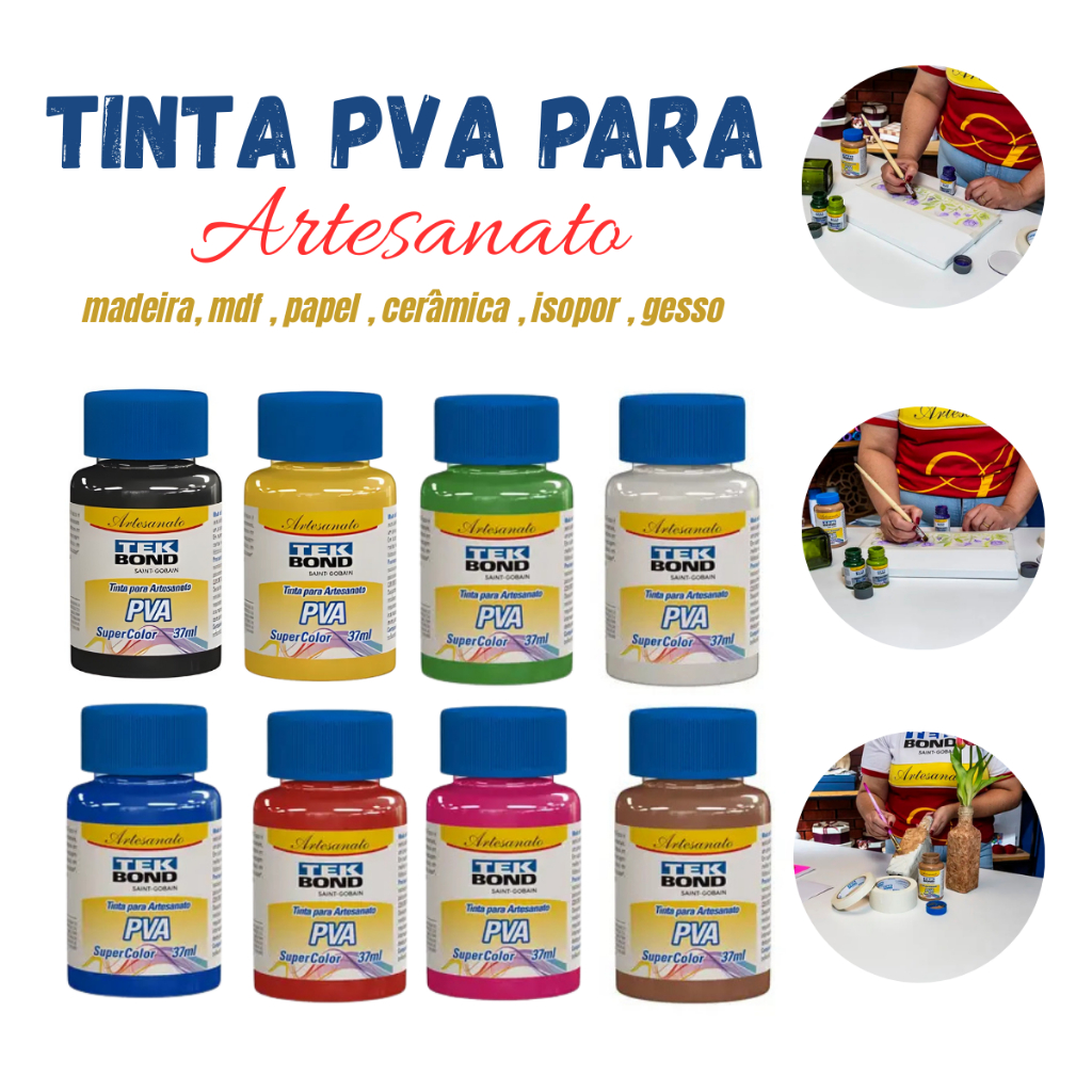 Tinta PVA para Arte e Artesanato TekBond Super Color 37ML Tinta PVA para Arte e Artesanato TekBond Super Color 37ML - Oferta na Shopee