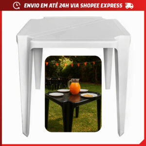 Mesa Quadrada Eventos Festas Internas e Externas Plastico Preto ou Branca - Oferta na Shopee