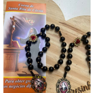 TERÇO COROA DE SANTA RITA DE CÁSSIA ROSÁRIO CATÓLICO ORAÇÃO ACESSÓRIO RELIGIOSO TERÇO ROSAS - Oferta na Shopee