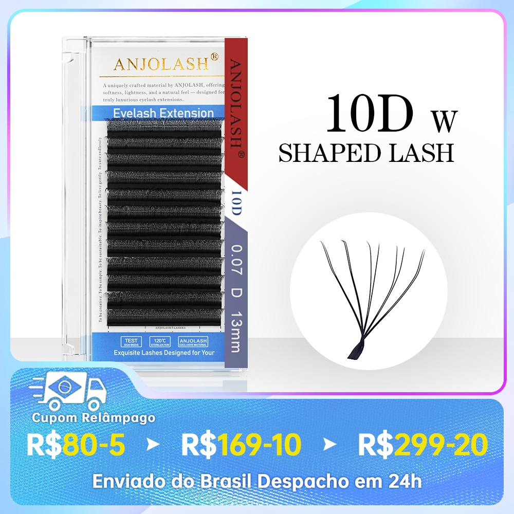 ANJOLASH 10D W Extensões de Cílios 0.07 D Faux Mink Natural Suave Macio Cílios de Volume Brasileiro ANJOLASH 10D W Extensões de Cílios 0.07 D Faux Mink Natural Suave Macio Cílios de Volume Brasileiro