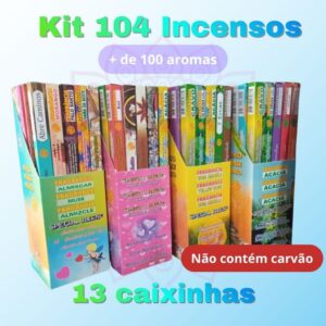 Incenso 100% Natural Sortidos/ Kit com 104 incensos 13 caixinhas - Oferta na Shopee