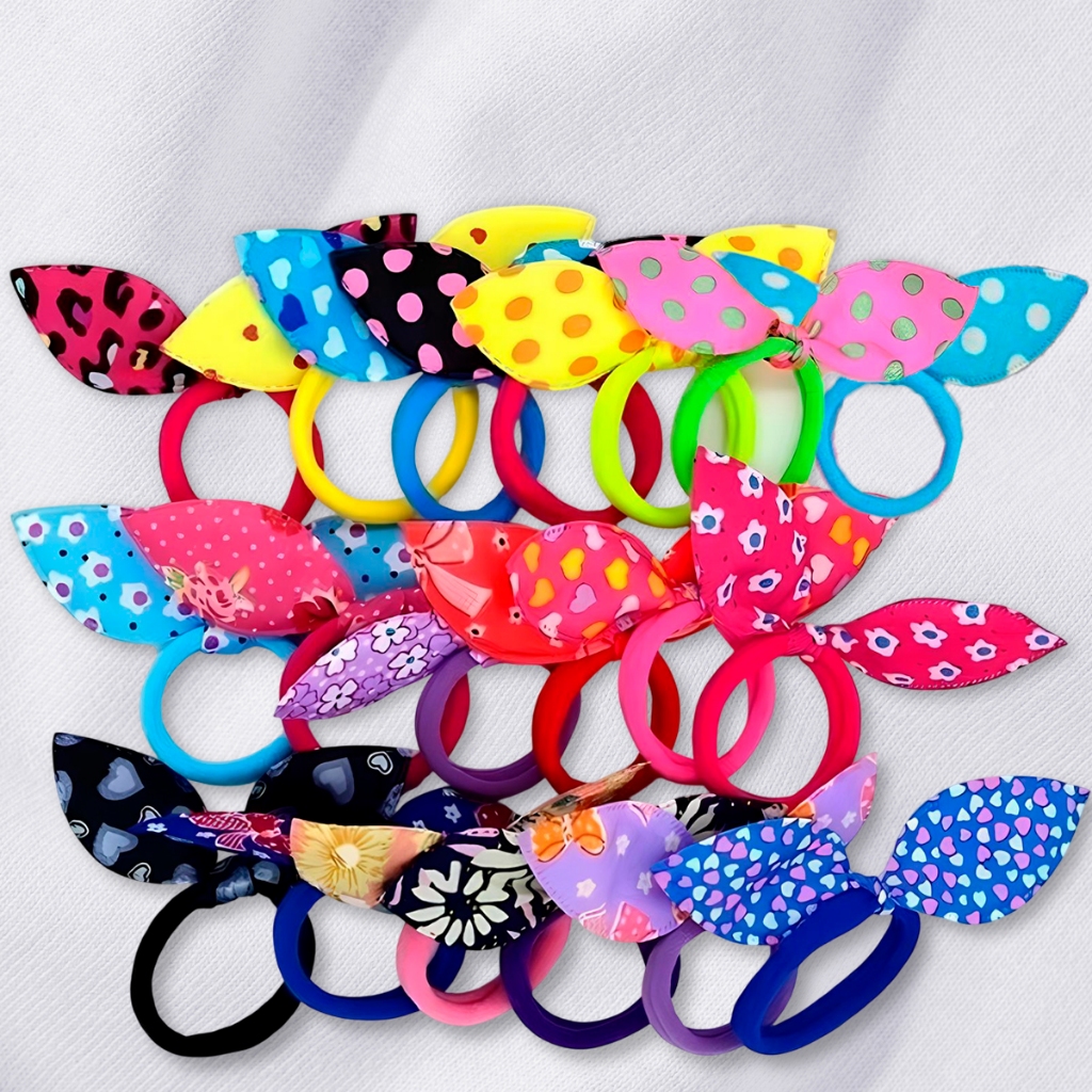 Xuxinhas de Cabelo Com Lacinho Elástico Rabicó Orelhinha Colorido Infantil e Adulto Xuxinhas de Cabelo Com Lacinho Elástico Rabicó Orelhinha Colorido Infantil e Adulto - Oferta na Shopee