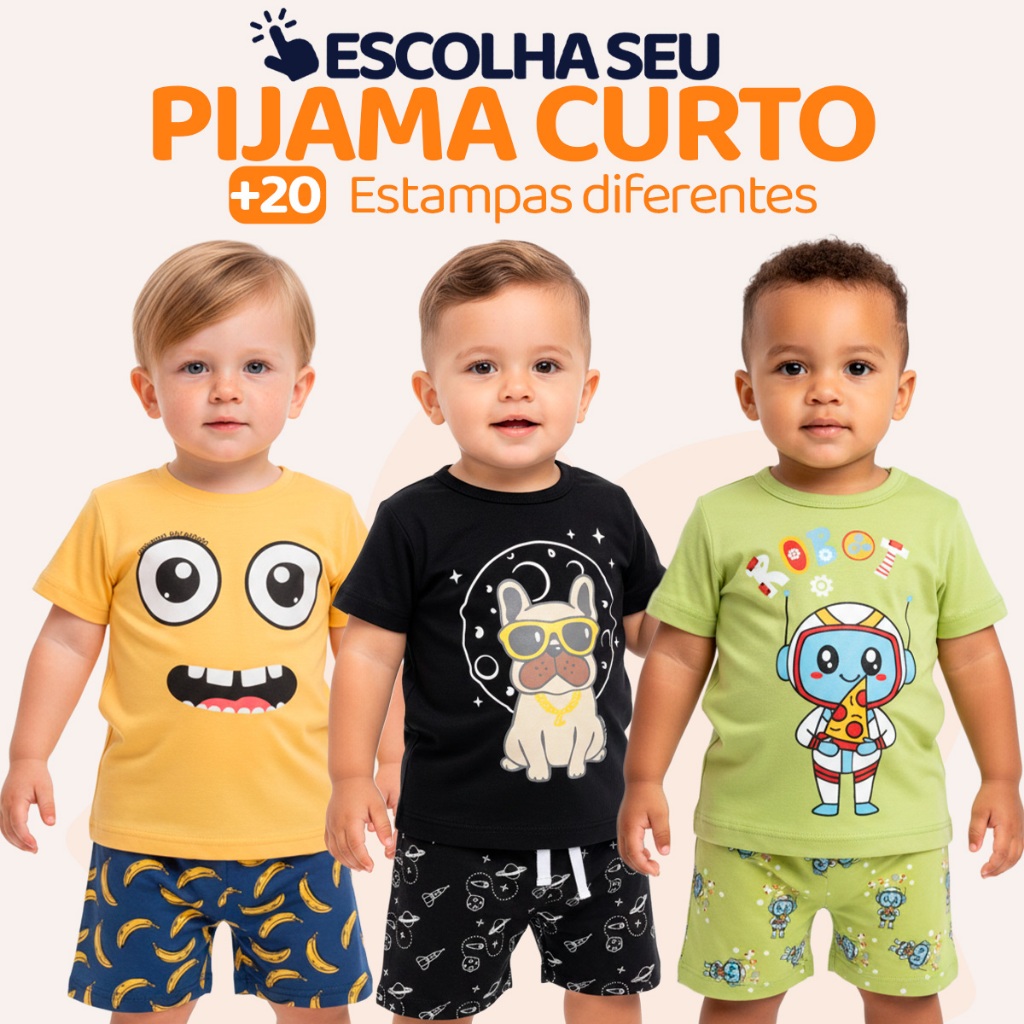 Pijama Curto para Bebê Menino Confortavel com Estampas e Divertidas Pijama Verão Roupa para Bebê Menino do 1 ao 10 l05 Pijama Curto para Bebê Menino Confortavel com Estampas e Divertidas Pijama Verão Roupa para Bebê Menino do 1 ao 10 l05 - Oferta na Shopee