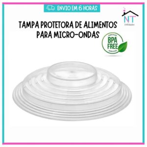 Tampa de Micro-ondas Protetora de Alimentos  Livre de BPA  De Plástico 26cm - Oferta na Shopee