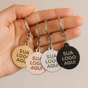 Kit 10 20 30 e 50 Chaveiro Acrílico Espelhado Personalizado Chaveiro Brinde Festa Logo Lembrancinha - Oferta na Shopee