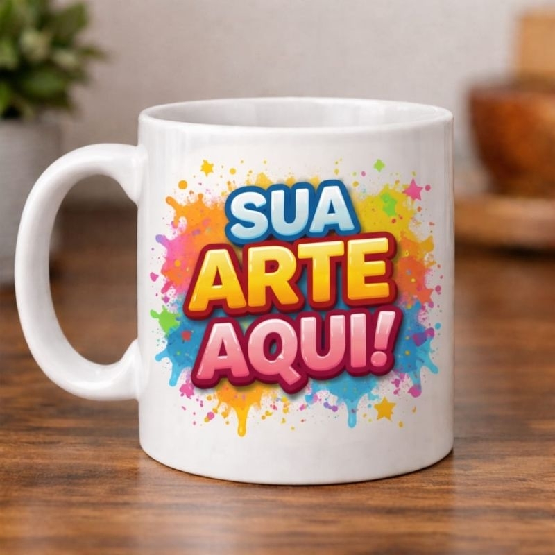 Caneca Cerâmica 325ml Personalizada Com a Sua Arte Caneca Cerâmica 325ml Personalizada Com a Sua Arte
