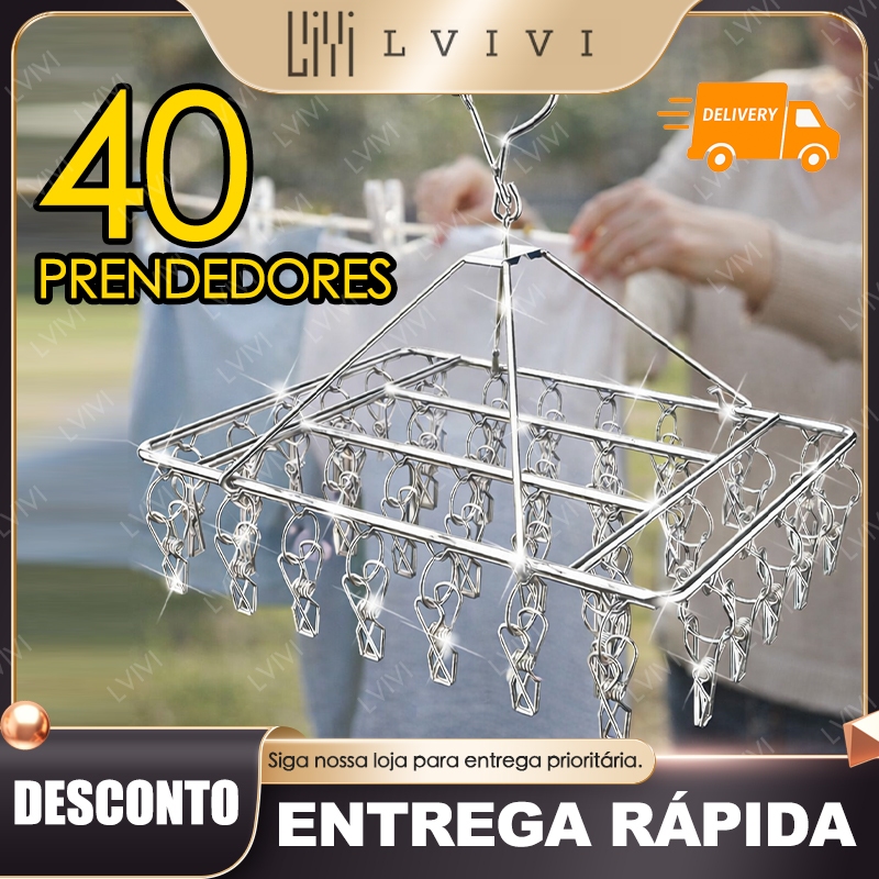 Varal 40/30/20 Clips Inox Prendedores Pratico E Retrátil Cabide Para Roupas Intimas Para Pequenas Varal 40/30/20 Clips Inox Prendedores Pratico E Retrátil Cabide Para Roupas Intimas Para Pequenas - Oferta na Shopee