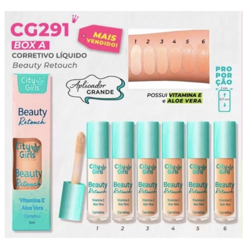 Corretivo líquido Beauty Retouch City Girls maquiagem Corretivo líquido Beauty Retouch City Girls maquiagem