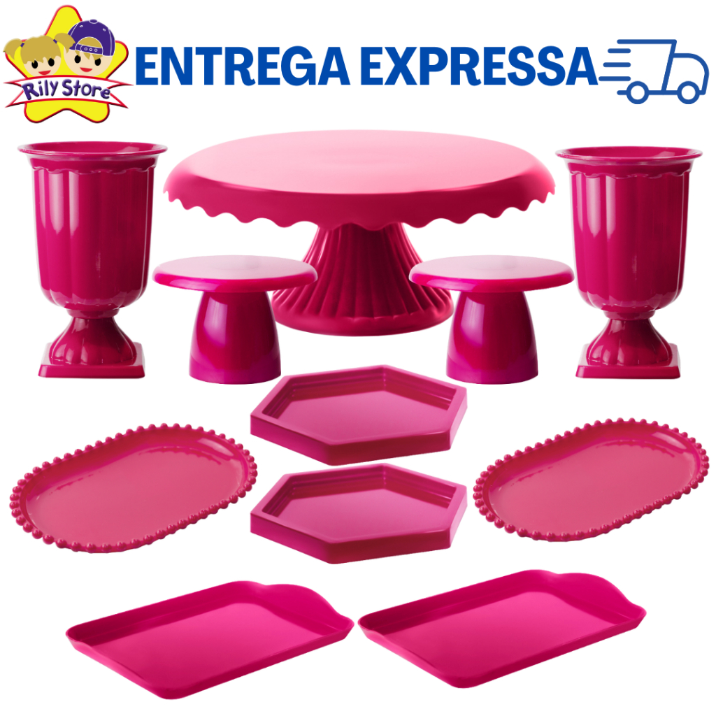 Kit Nova Boleira Cake Renda 22 + 2 Vasos Grego + 2 MiniSlim + 2 Mini Sextv + 2 Bandj Pérola + 2 Bandj 20x13cm Kit Nova Boleira Cake Renda 22 + 2 Vasos Grego + 2 MiniSlim + 2 Mini Sextv + 2 Bandj Pérola + 2 Bandj 20x13cm