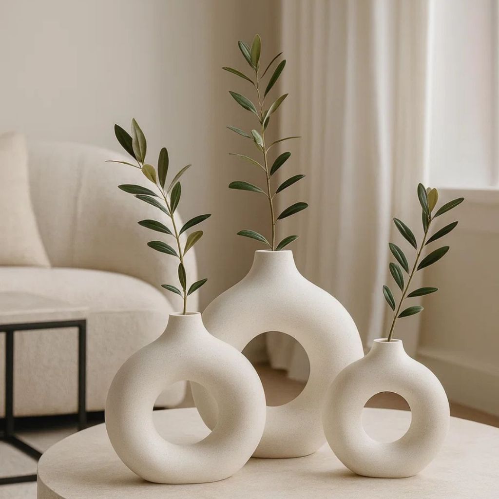 Kit Vaso Branco 3 Peças Estilo Moderno Sala Trio Roma Kit Vaso Branco 3 Peças Estilo Moderno Sala Trio Roma - Oferta na Shopee