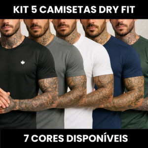Kit 5 Camiseta Dry Fit Academia Alta Performance Treino Não Transpira - Oferta na Shopee