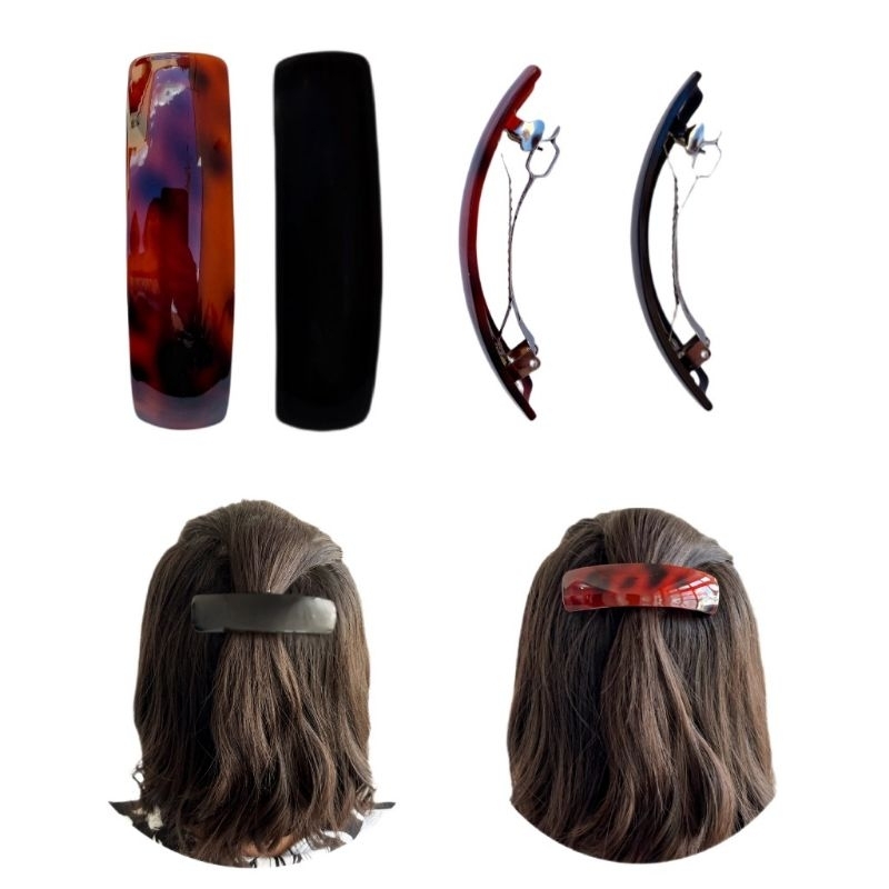 Presilhas Para Cabelo Fivela Metal Mola Clip Preta Marrom Geométrica Presilhas Para Cabelo Fivela Metal Mola Clip Preta Marrom Geométrica - Oferta na Shopee