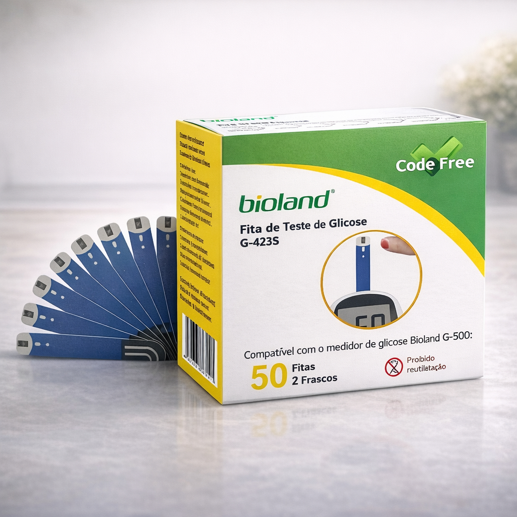 Tira/Fita de Glicemia C/50 Unidades de Tiras – medidor de glicose – Bioland Tira/Fita de Glicemia C/50 Unidades de Tiras – medidor de glicose – Bioland