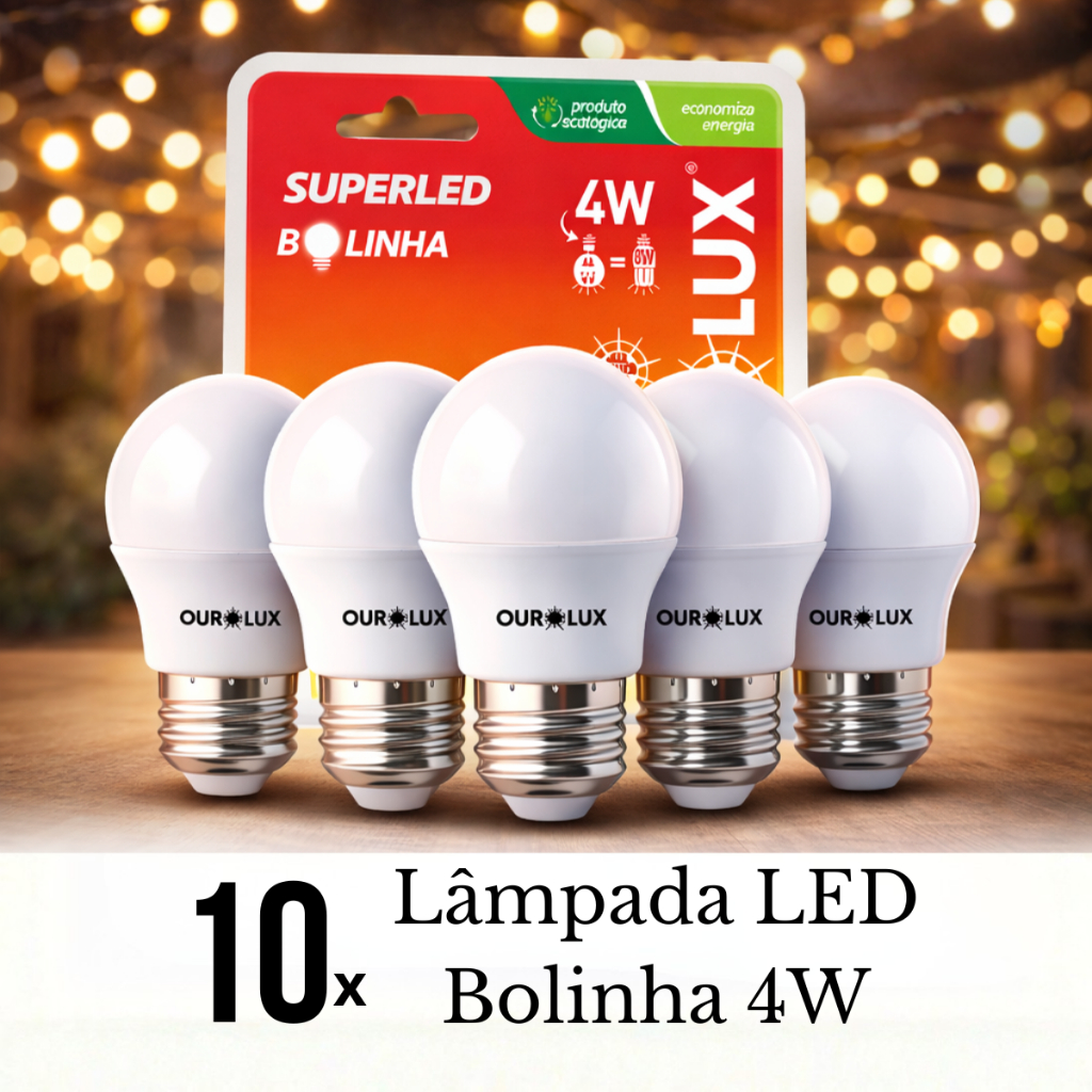 Kit 10 Lâmpada Led S30 4w Bolinha Bivolt Ourolux Kit 10 Lâmpada Led S30 4w Bolinha Bivolt Ourolux - Oferta na Shopee