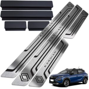 Soleiras Aço Inox Renault Kardian com Vinil adesivo todas as versões - Oferta na Shopee