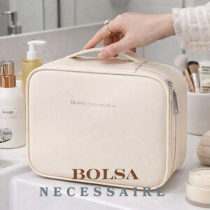 Bolsa Necessaire Feminina com Zíper Ideal para Viagens Espaçosa Elegante e Impermeável - Oferta na Shopee