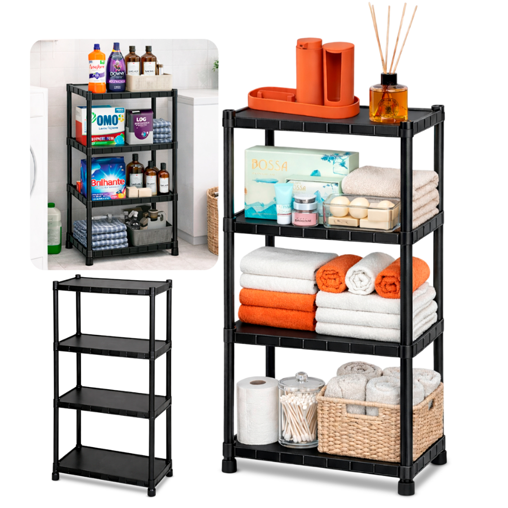 Estante Organizadora Plastica Prateleira Multiuso Modular Resistente 4 Andares Estante Organizadora Plastica Prateleira Multiuso Modular Resistente 4 Andares - Oferta na Shopee