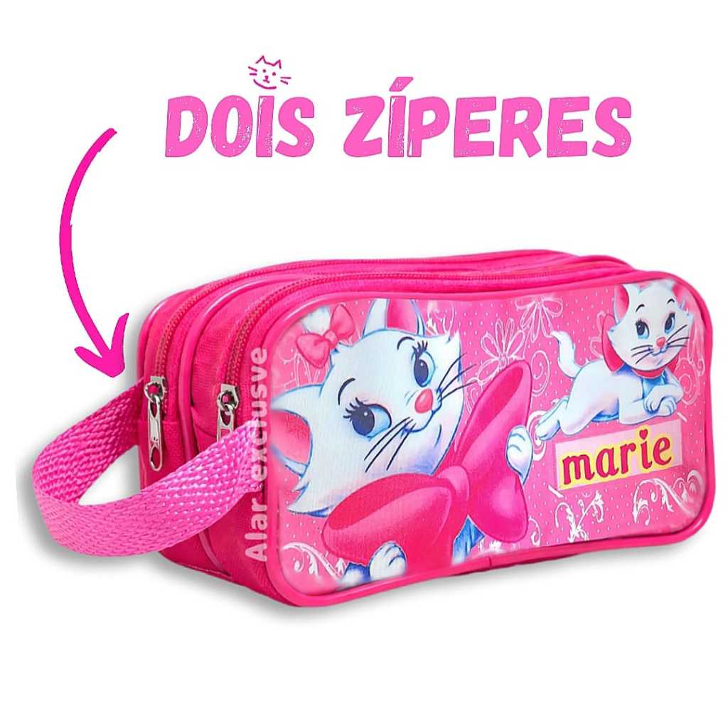Estojo Escolar Infantil Gata Marie Dois Compartimentos e Alça Estojo Escolar Infantil Gata Marie Dois Compartimentos e Alça - Oferta na Shopee