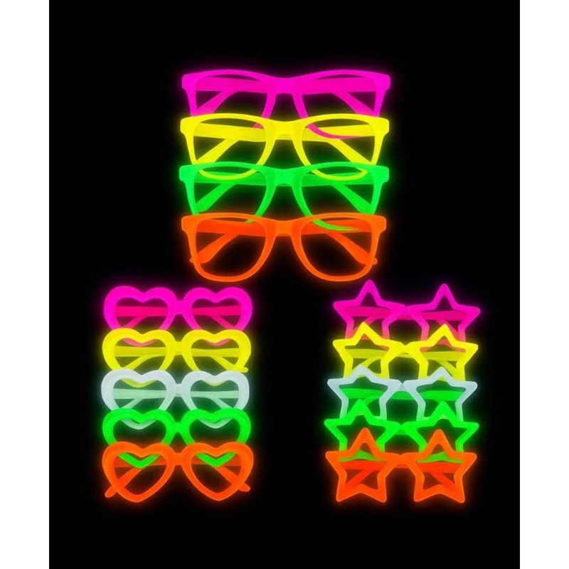 Kit 60 Óculos Colorido Neon Festa Balada Brilha Na Luz Negra Kit 60 Óculos Colorido Neon Festa Balada Brilha Na Luz Negra