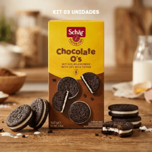 Kit com 3 Biscoitos de Chocolate O's Sem Glúten 165g Schar - Oferta na Shopee