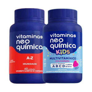 Vitaminas Kids Morango 60 cpr + A-Z 60 cpr - Neo Quimica - Oferta na Shopee