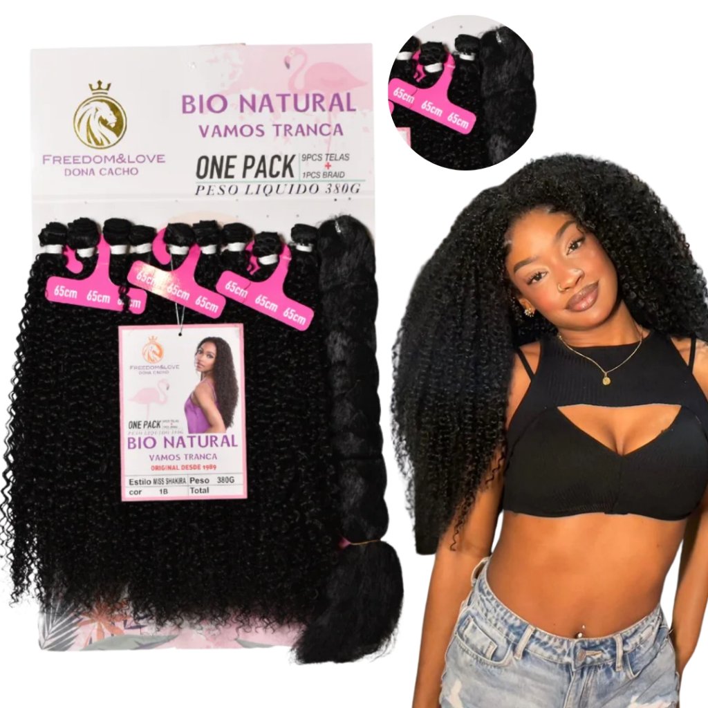 Cabelo Bio Natural Cacheado Miss Shakira Freedom&Love 65cm 380g + Jumbo Braid Linha Premium Cabelo Bio Natural Cacheado Miss Shakira Freedom&Love 65cm 380g + Jumbo Braid Linha Premium - Oferta na Shopee