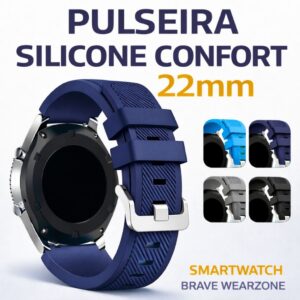 Pulseira Smartwatch Brave Silicone Compatível Wearzone Brave Confort 22mm Watch Pino - Oferta na Shopee