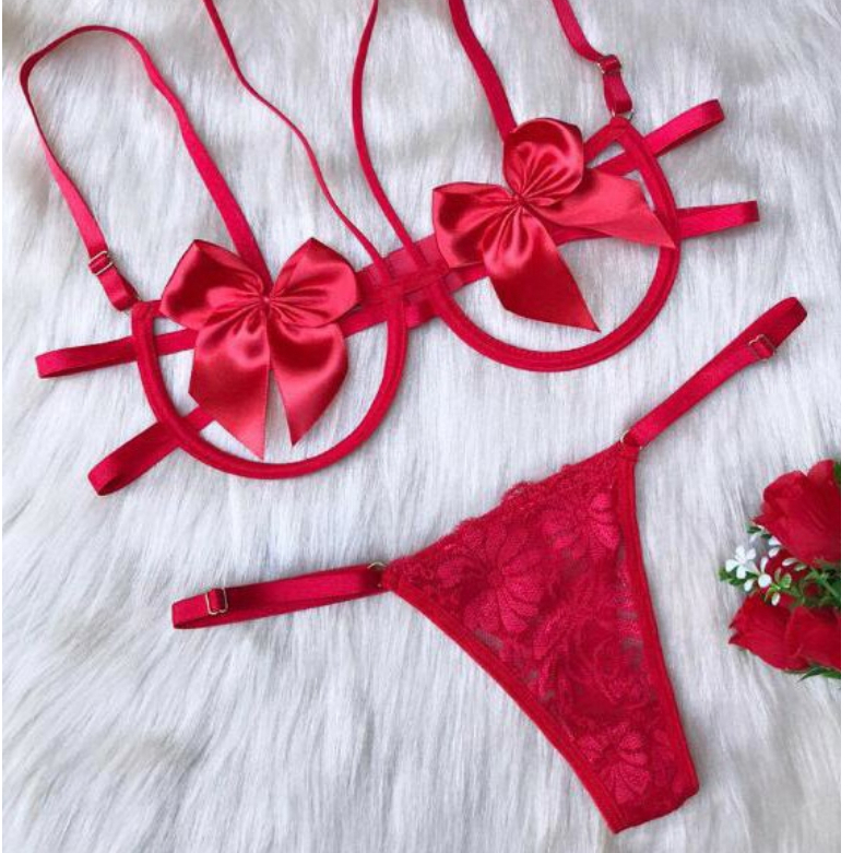 Conjunto Laço Lingerie Sexy Calcinha Fio Renda e Sutiã com Aro Luxo Sexy Sensual Dia dos Namorados Conjunto Laço Lingerie Sexy Calcinha Fio Renda e Sutiã com Aro Luxo Sexy Sensual Dia dos Namorados - Oferta na Shopee