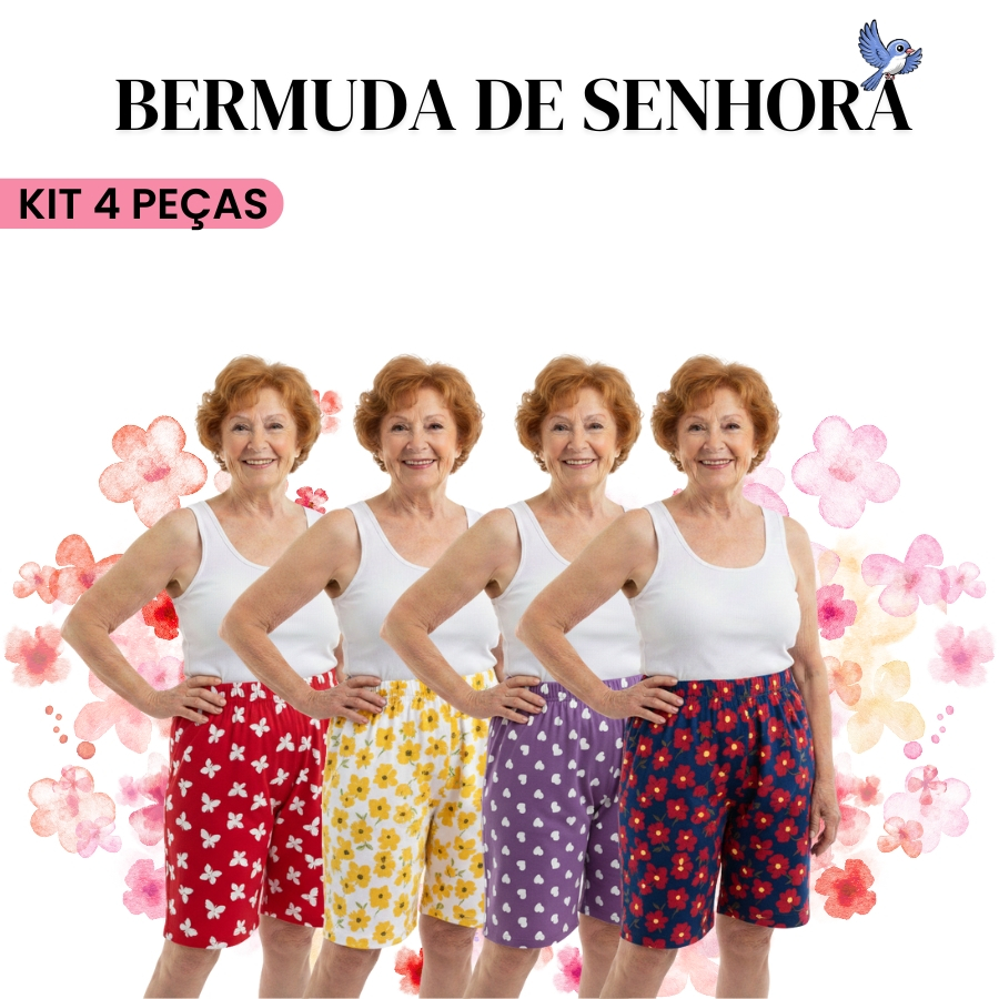 kit 4 Bermuda de Senhora em Malha Fria CÓS alto – Leve, Fresca e Confortável fresquinha uso casual kit 4 Bermuda de Senhora em Malha Fria CÓS alto – Leve