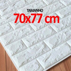 Kit 14 Placas 3D Tijolinho Branco Decoração Auto Colante 77x70 - Oferta na Shopee