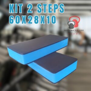 STEP ACADEMIA KIT 2 60x28x10CM EVA FITNESS  TREINO CROSSFIT AEROBICO - Oferta na Shopee