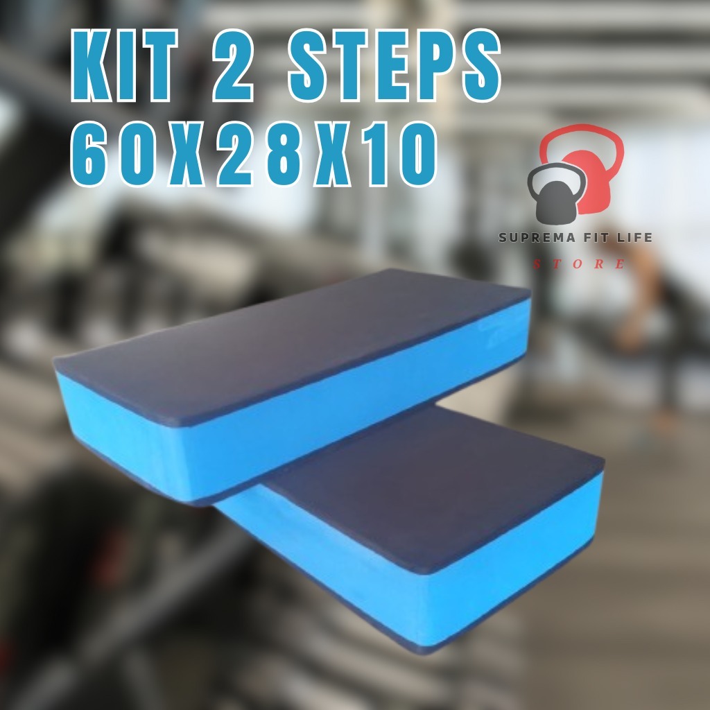 STEP ACADEMIA KIT 2 60x28x10CM EVA FITNESS TREINO CROSSFIT AEROBICO STEP ACADEMIA KIT 2 60x28x10CM EVA FITNESS TREINO CROSSFIT AEROBICO