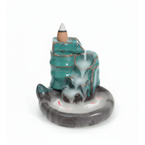 Incensário Cascata e Palito Lago das Carpas Azul Cerâmica Porta Incenso - Oferta na Shopee