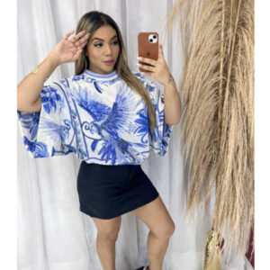 cropped blusa manga morcego gola reconda - Oferta na Shopee