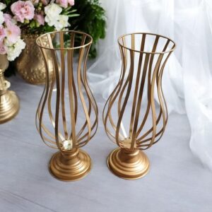 kit 2 vaso decorativo taça metal 45cm altura design elegante - Oferta na Shopee