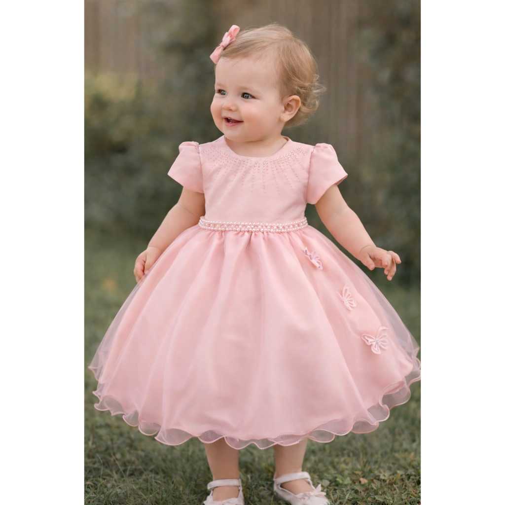 vestido infantil princesa rosa salmao em tule rodado vestido de festa luxo menina vestido infantil princesa rosa salmao em tule rodado vestido de festa luxo menina - Oferta na Shopee