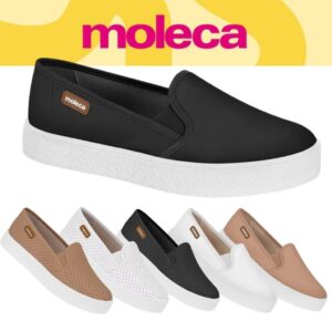Tenis Feminino Moleca Slip On Plataforma confort - Oferta na Shopee