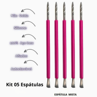 Kit 5 Espátulas Inox com Silicone Rosa – Kit Bastão Espátula – 5 Unidades Inox com Silicone Rosa Kit 5 Espátulas Inox com Silicone Rosa – Kit Bastão Espátula – 5 Unidades Inox com Silicone Rosa