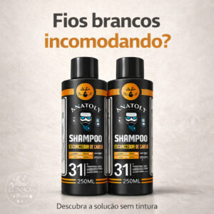 Shampoo Escurecedor de Cabelo Antiqueda | Reduz Fios Brancos e Grisalhos | Uso Contínuo - Oferta na Shopee