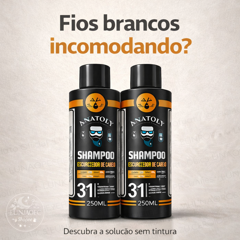 Shampoo Escurecedor de Cabelo Antiqueda | Reduz Fios Brancos e Grisalhos | Uso Contínuo Shampoo Escurecedor de Cabelo Antiqueda | Reduz Fios Brancos e Grisalhos | Uso Contínuo - Oferta na Shopee