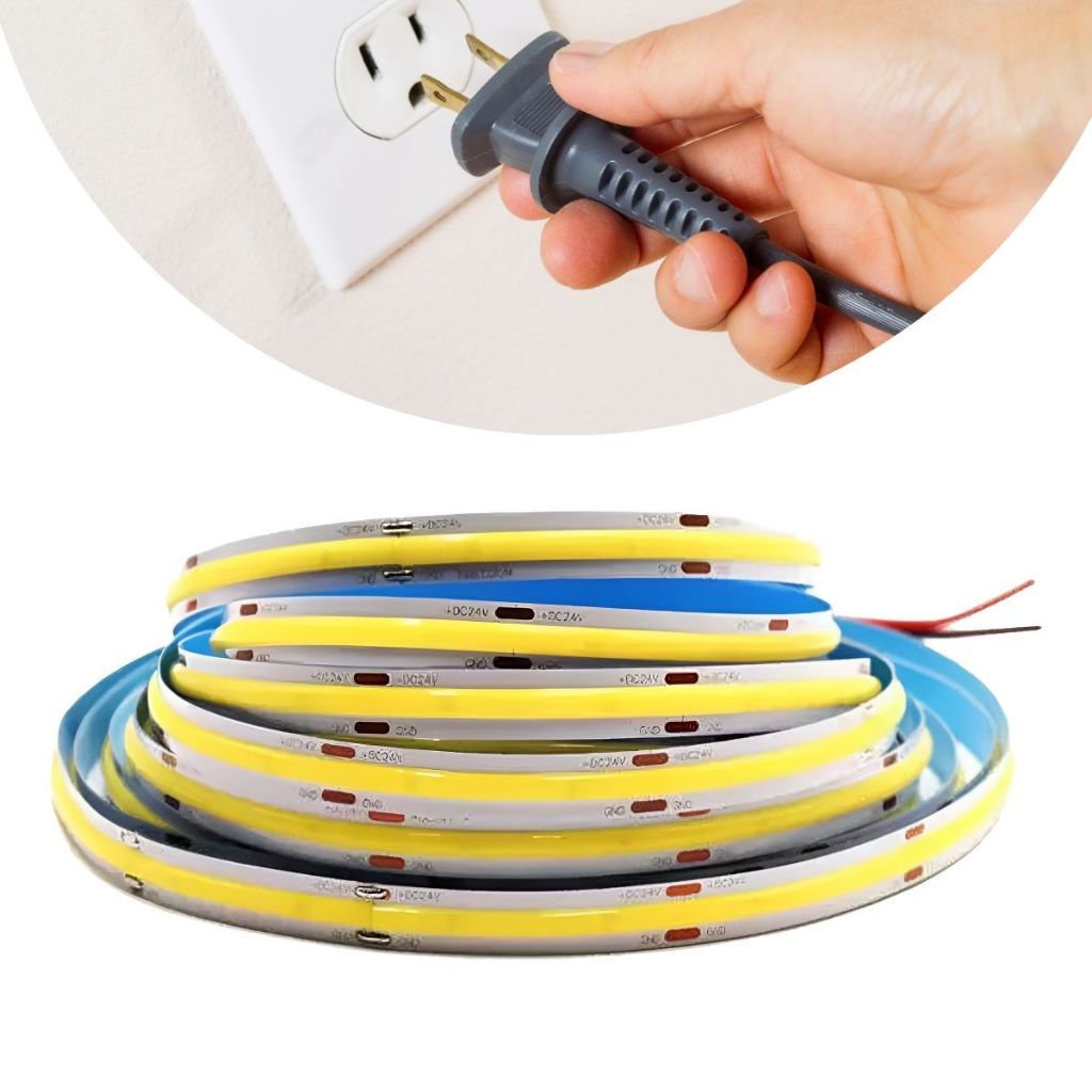 Fita Led Cob 320Leds/m Ligação Direta Sem Fonte 12w IP44 10mts Fita Led Cob 320Leds/m Ligação Direta Sem Fonte 12w IP44 10mts