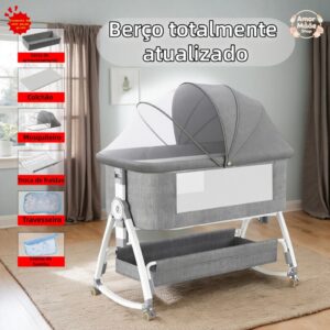 Berço Portátil Moises Co-bed Com Balanço Mosquiteiro e Cesto Regulagem de Altura - Oferta na Shopee