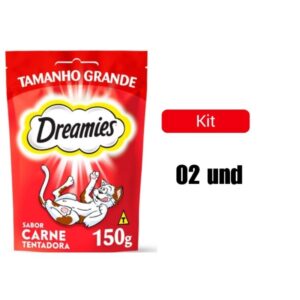 DREAMIES 150g  Petisco para gato sabor Carne  KIT  2 ou 3 und - Oferta na Shopee