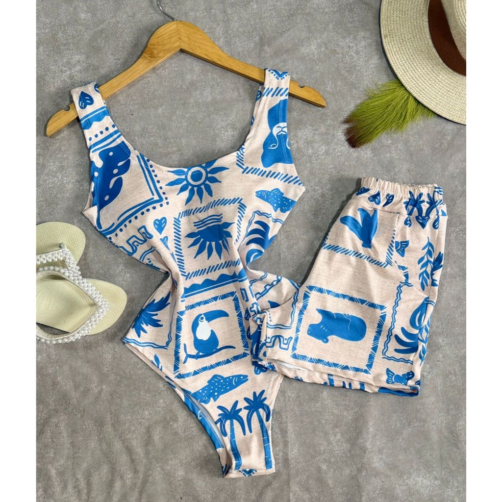 Conjunto Body Maio Suplex Feminino Estampado Short Cintura Alta Verão Tendência Moda Blogueira Bory Conjunto Body Maio Suplex Feminino Estampado Short Cintura Alta Verão Tendência Moda Blogueira Bory