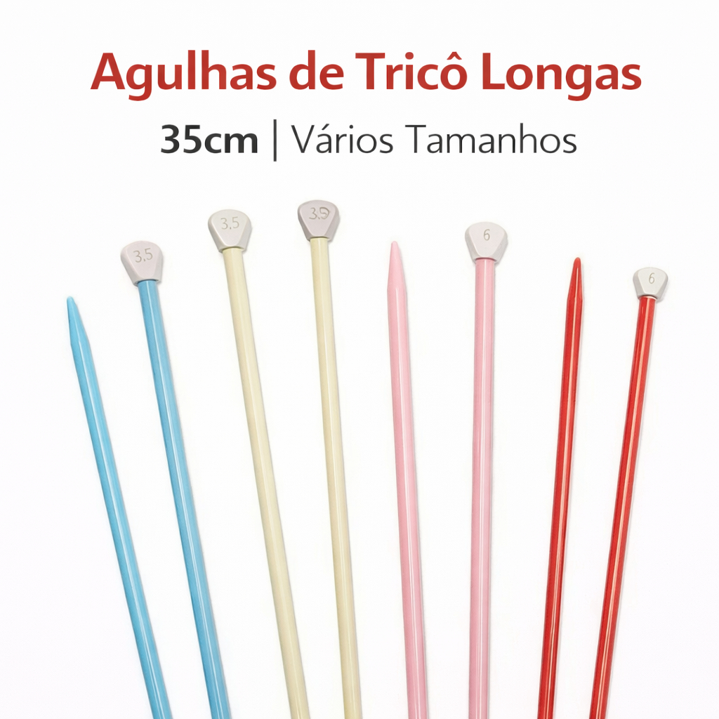 Agulhas de Tricô Longas – 35cm | Vários Tamanhos Agulhas de Tricô Longas – 35cm | Vários Tamanhos - Oferta na Shopee
